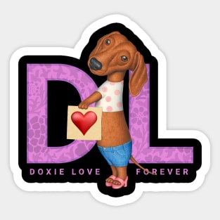 Doxie Love Forever Sticker